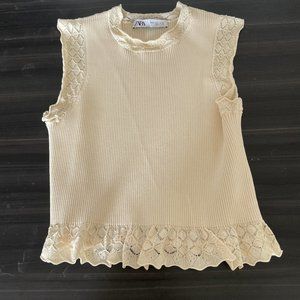 Zara Lacey Cream Top